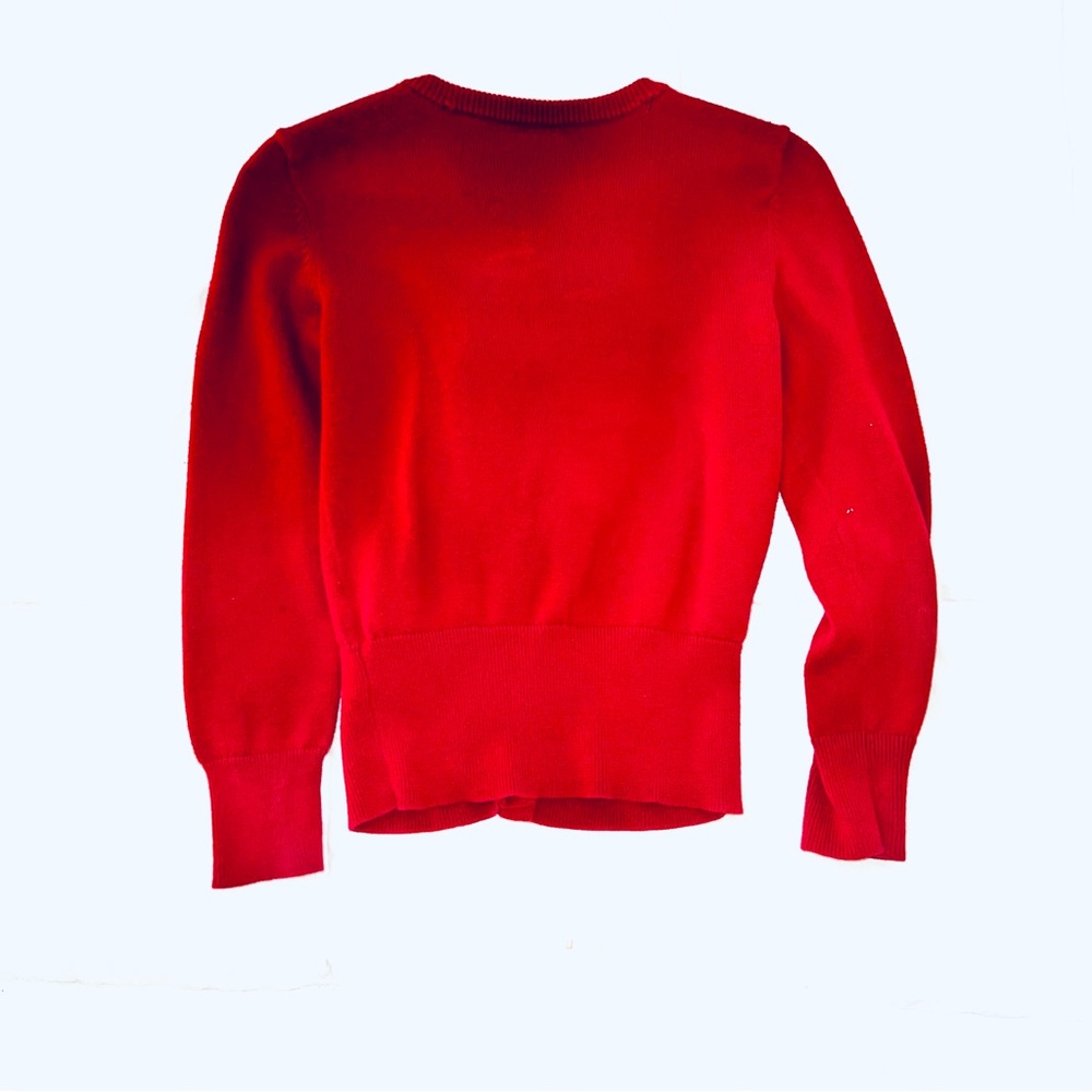 Cherokee Ruffle Red Cardigan Sweater - Picture 4 of 4